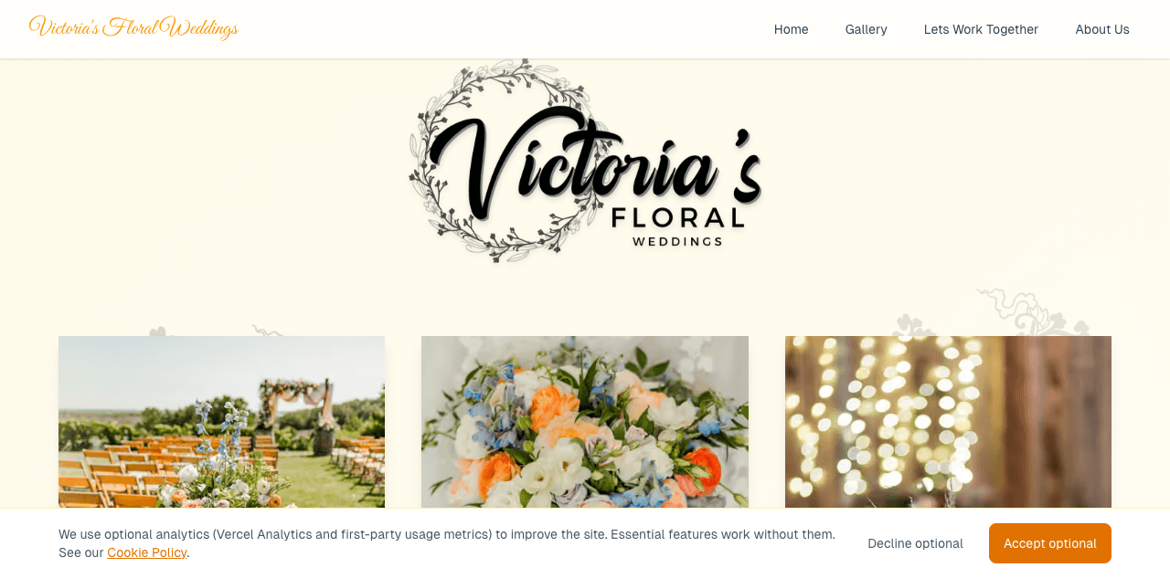 Victoria’s Floral Weddings website